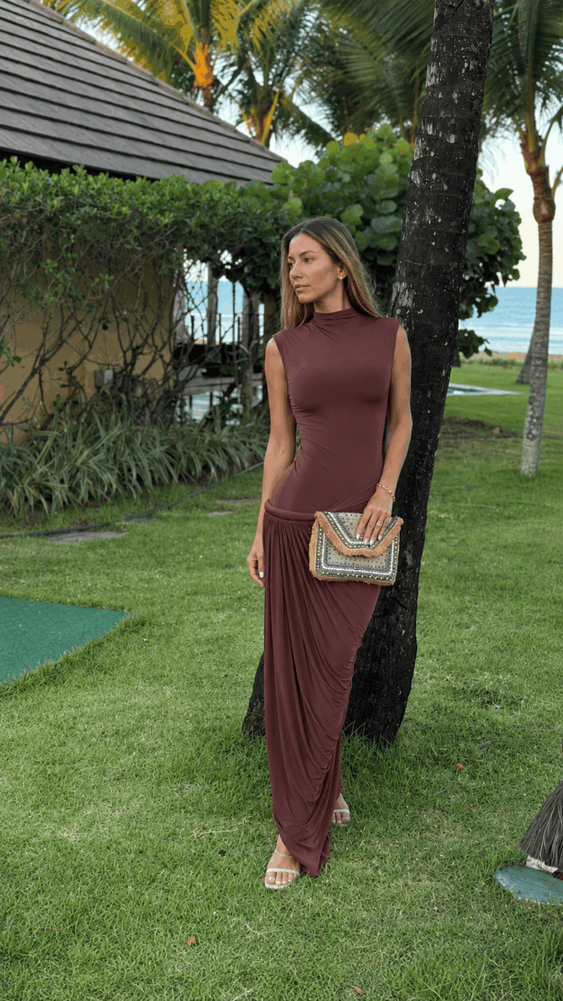 Vestido Longo Drapeado